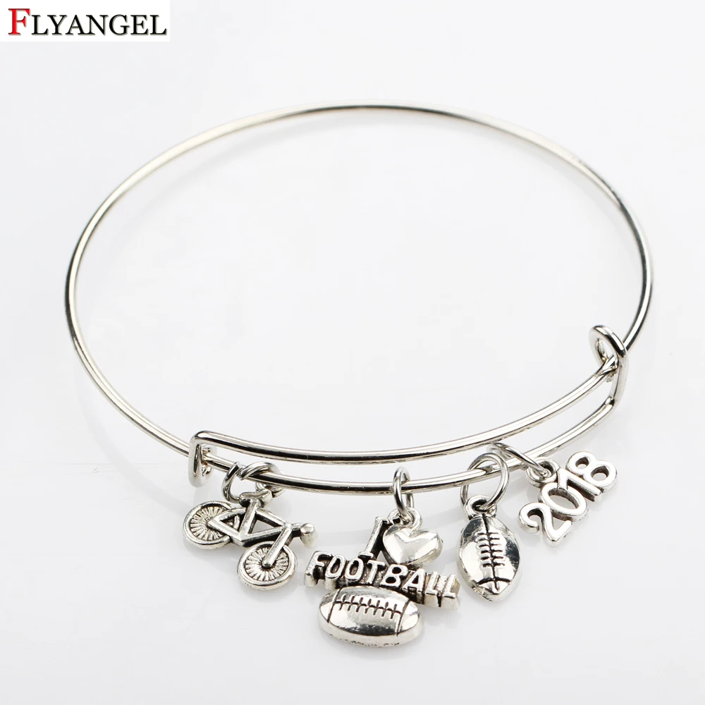 Новинка популярная подвеска с надписью I Love Football Charm 2018 спортивный регулируемый