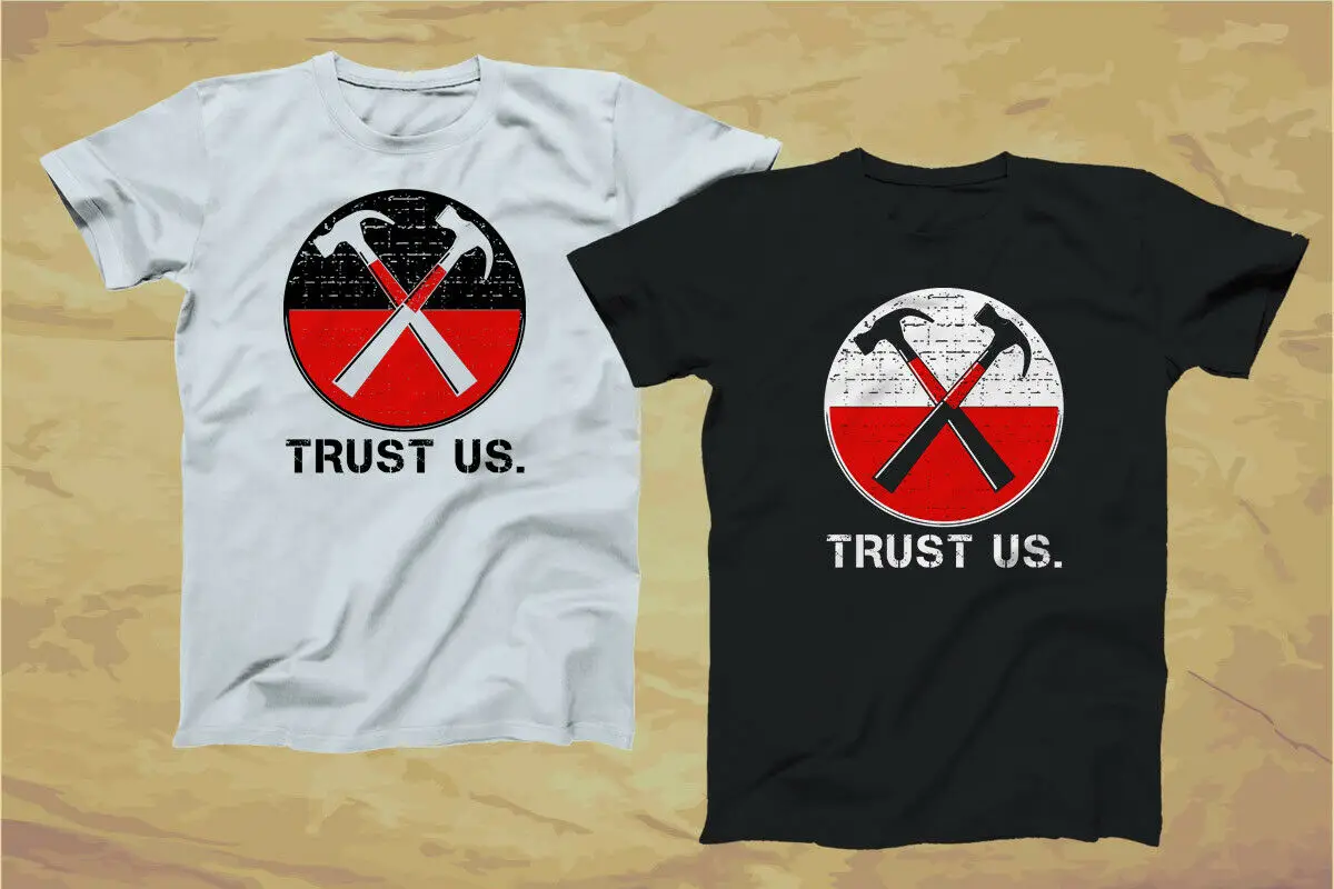 

2019 Cool New Roger Waters - Trust Us Rock Music Legend Logo Black & White T Shirt Xs-3Xl Tee Hoodie