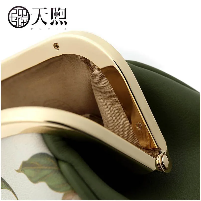 Женская сумка из натуральной кожи на плечо с принтом в виде ветра оригинальный