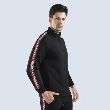 

Men Running Jackets Fitness Sports Coat Mandarin Collar Soccer Football Training Gym Elastic quality Workout Tracksuit