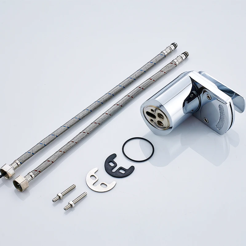 Basin-Faucet-Waterfall-spout-single-handle-Chrome-Finish-Drain-Solid-brass-para-bathroom-mixer-water-tap