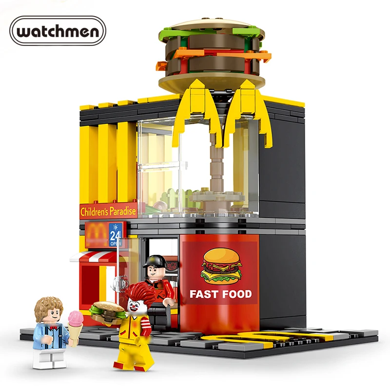

Sembo 601021 Mcdonald Hamburger Fast food restaurant Streetscape Building Blocks Bricks Model toys