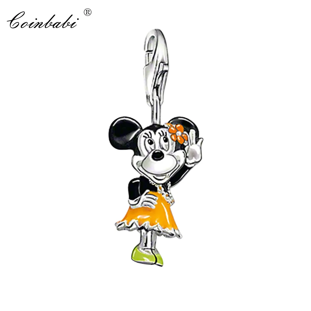 

Charm Pendant Mouse Doll,2018 Fashion Jewelry Cute Real Authentic 925 Sterling Silver Gift For Women Fit Bracelet
