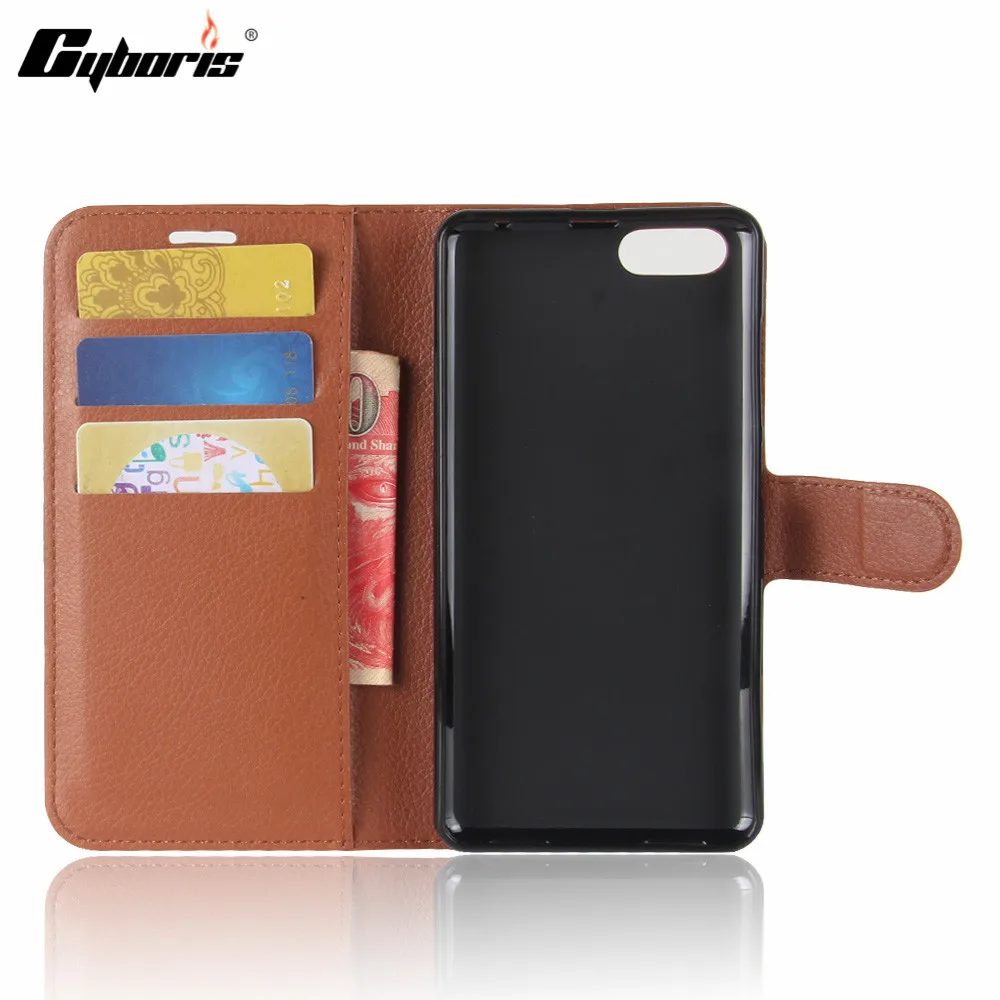 

Cyboris cover For Cubot Rainbow 2 5.0" Flip Lichee Holster PU Leather case for Rainbow 2 with card slot holders stand function