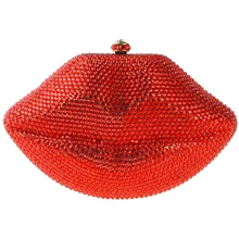 Großen Roten Lippen Kupplung Luxus Frauen Designer-handtaschen Hohe Qualität Marke Tasche Kupplung Kristall Strass Geldbeutel für Partei