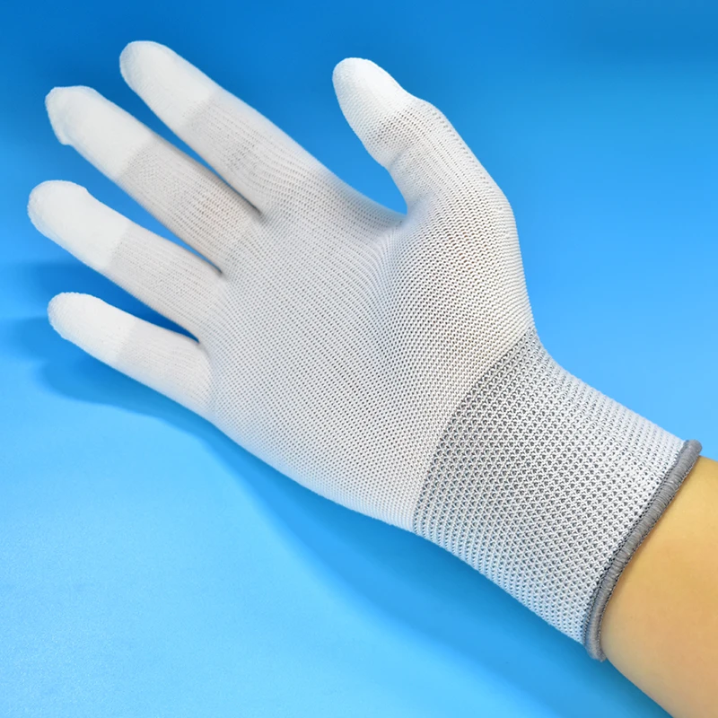 1 пара антистатические перчатки Антистатический ESD электронные рабочие перчатки pu покрытием пальмовое покрытие ПК противоскользящие для защиты пальцев