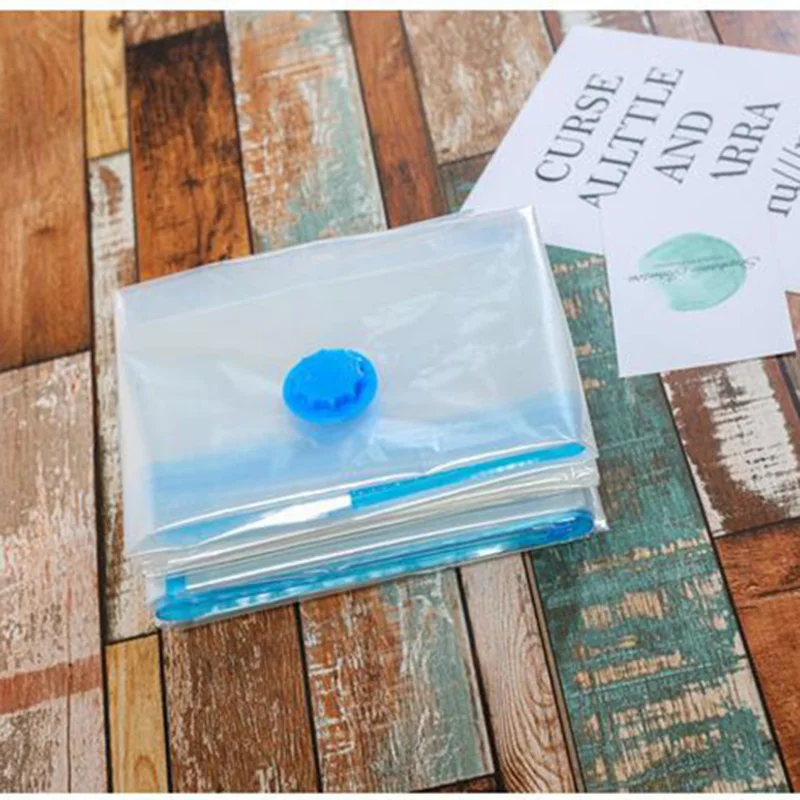 

New Travel Home Cloth Storage Bag Vacuum Bag With Valve Transparent Border Foldable Compressed Organizer Space Saving Seal Bags
