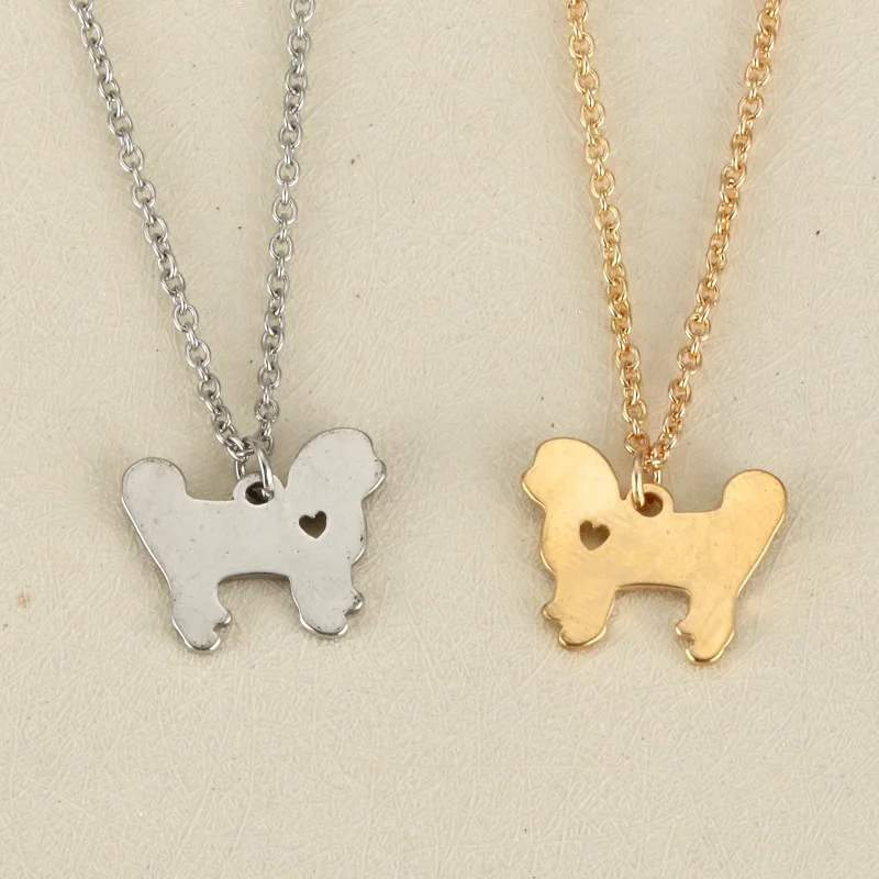12pcs/lot New fashion Stainless steel necklace dog necklace Than bear