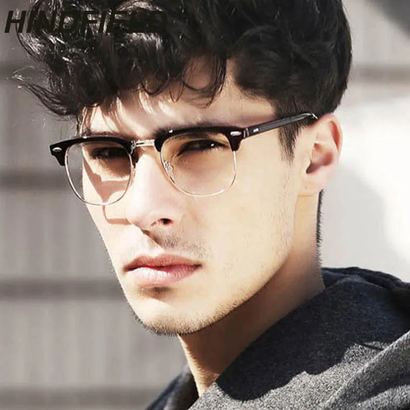 Square Eyeglasses Frame Optical Spectacle Frames Brand Men Clear Lens Fake Glasses Vintage Rivet