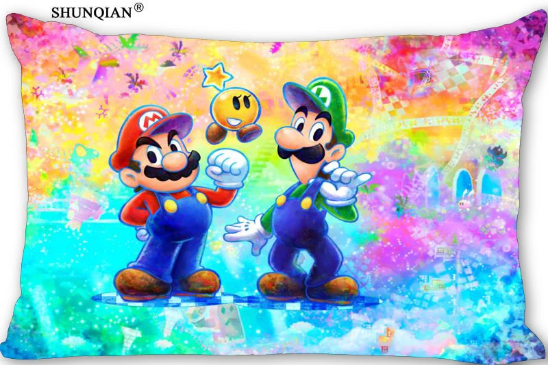 

New Arrival Custom Super Mario Pillowcase More Size Rectangle Pillowcase Custom Gift Pillow Cover Two Sides