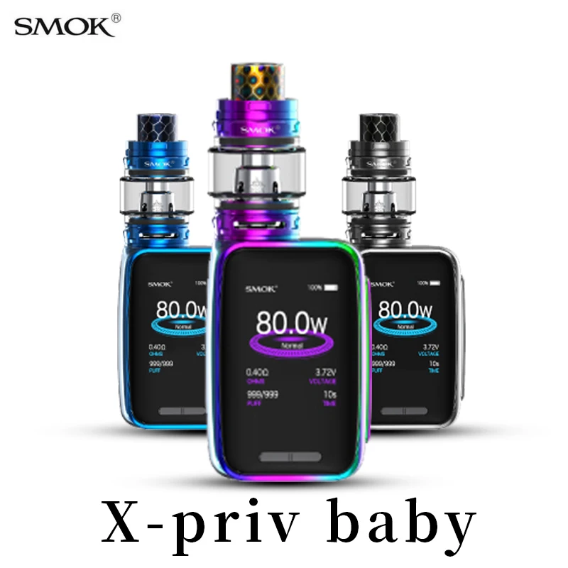 Vape SMOK X-priv baby Kit cigarette electronique Mod Vaporesso X Priv baby vaporizer 80W box mod With TFV12 Prince Tank S3429