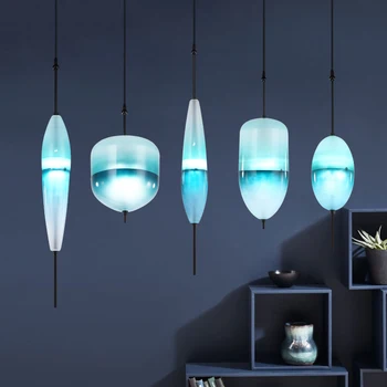 

Nordic art Venice Flow glass pendant light green gradient bar character designer bar coffee dining room hanging light