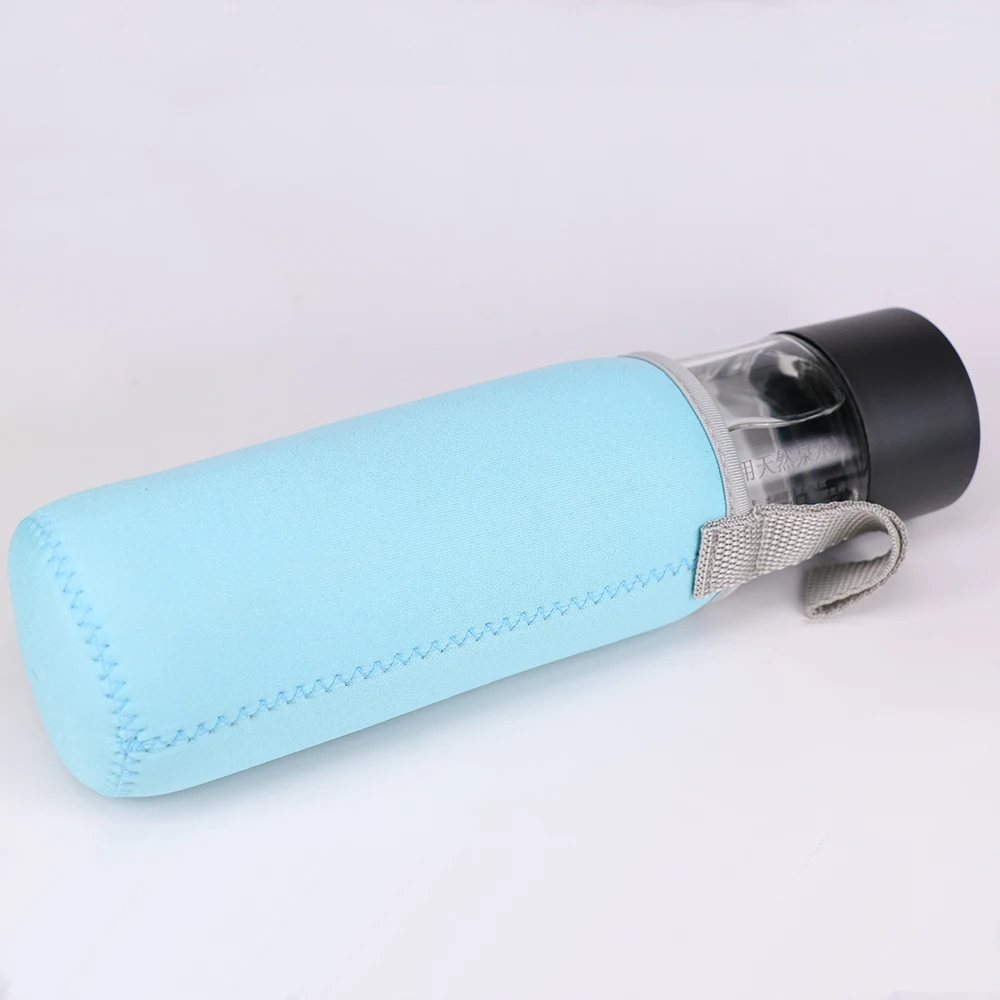 

New Insulated Neoprene Water Bottle Sleeve Covers Bag with Rope Pouch Holder 150*65mm 5 colors
