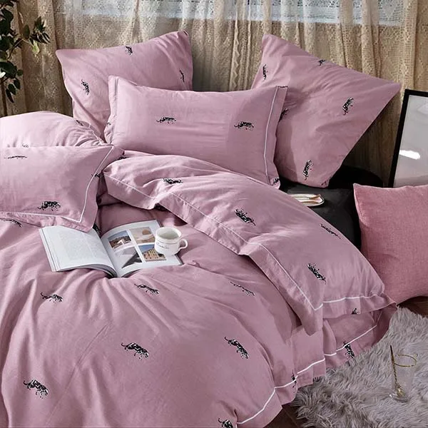 Alanna Solid Sweet style Little red Heart Flower Plant leaves and animals Printed 4/7pcs Bedding set with Different Color - Цвет: SL1009