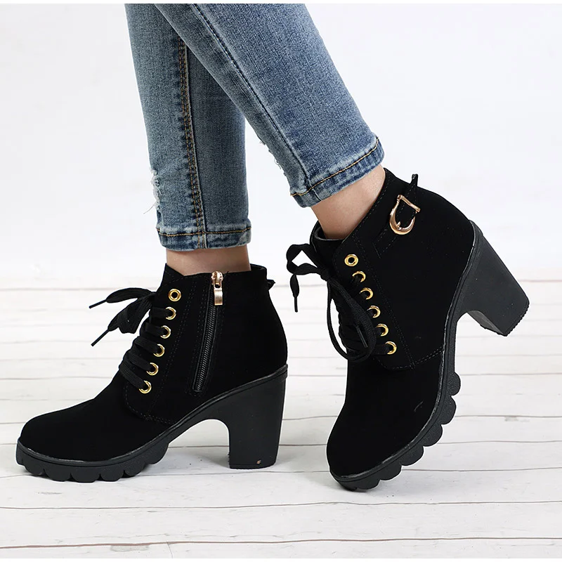 lace up short boots ladies