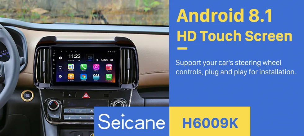 Top Seicane  Newest 9 inch for Hyundai IX35 Android 8.1 HD Touchscreen Radio GPS Navigation Bluetooth Steering multimedia player 0