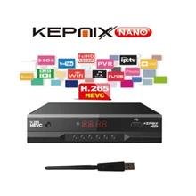 Kepnix nano 7pcs receptor de satélite m3u hevc suporta powervu autoroll 3g modem 2xusb porto 1ptv h.265 hd
