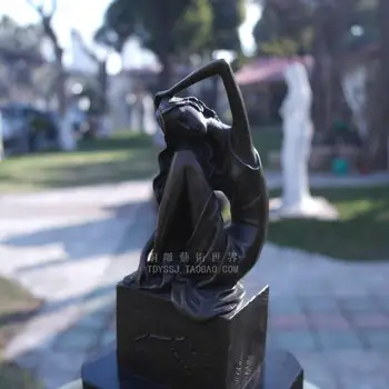 

Old antique Bronze Arts & Crafts Sculpture young girl fashion classical copper sculpture art decoration home decoration