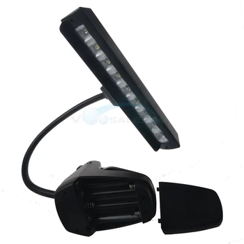 

Azor Music Stand Light Lamp With Adapter Clip-On Desk 2 Modes Gooseneck 9LED Lamp For Guitar Musical Instruments Book Lights