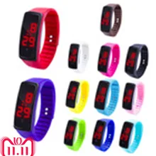 12 цветов, новинка, Модные светодиодный часы для занятий спортом, бега, дата, резиновый браслет, цифровые наручные часы, спортивные часы, женские мужские часы для фитнеса* A