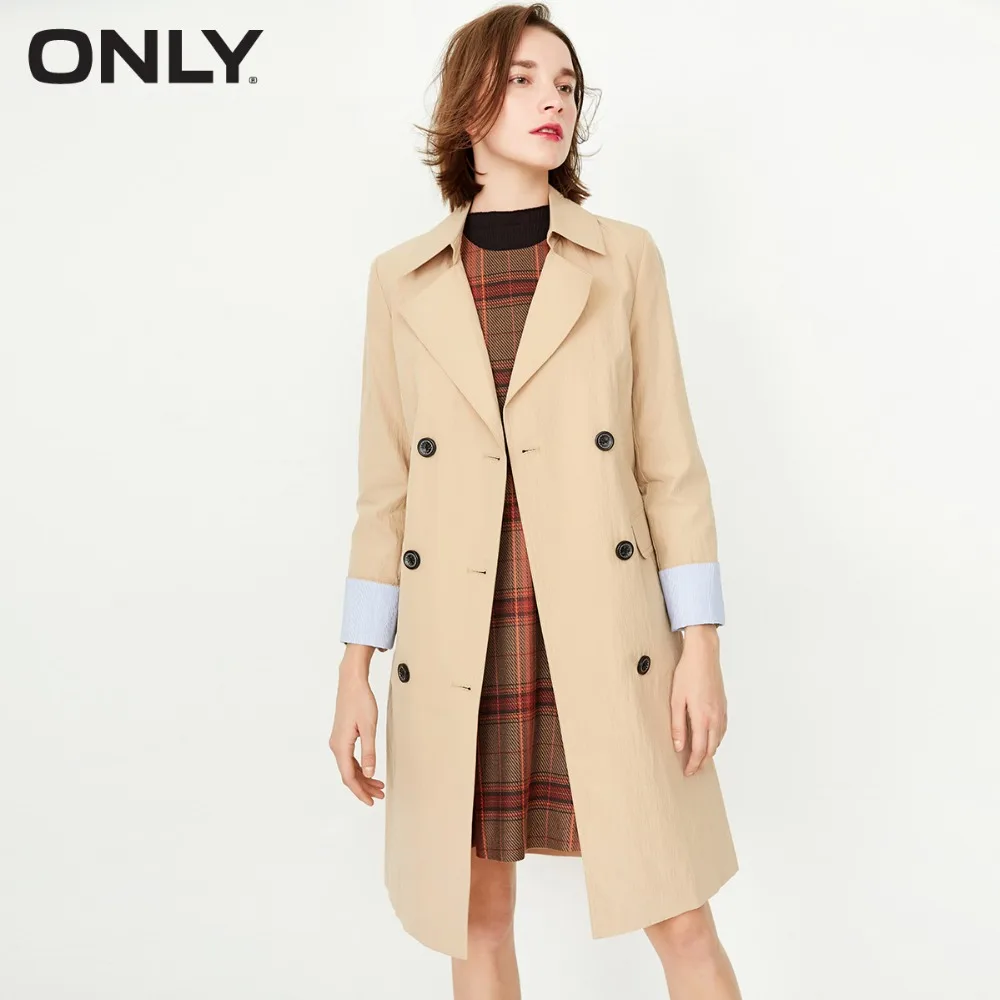

ONLY Women's Double-breasted Medium Style Wind Coat|118136502