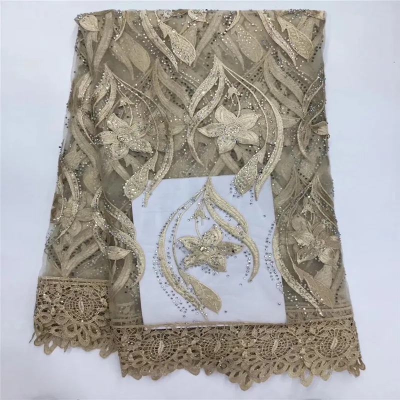 

High Quality Newest Design Nigerian Lace Fabrics With Stones African Lace Fabric Hot Selling Lace Fabric for DressHX1363-1