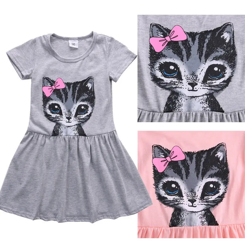 

Baby Toddler Kid's Girls Summer Clothes short Sleeve One Piece Dress NEW