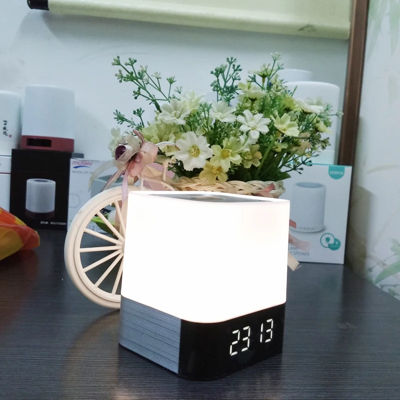 

LED Night Light Rechargeable Night Lamp Bedroom Light Luminous Digital Alarm Clock with Time
