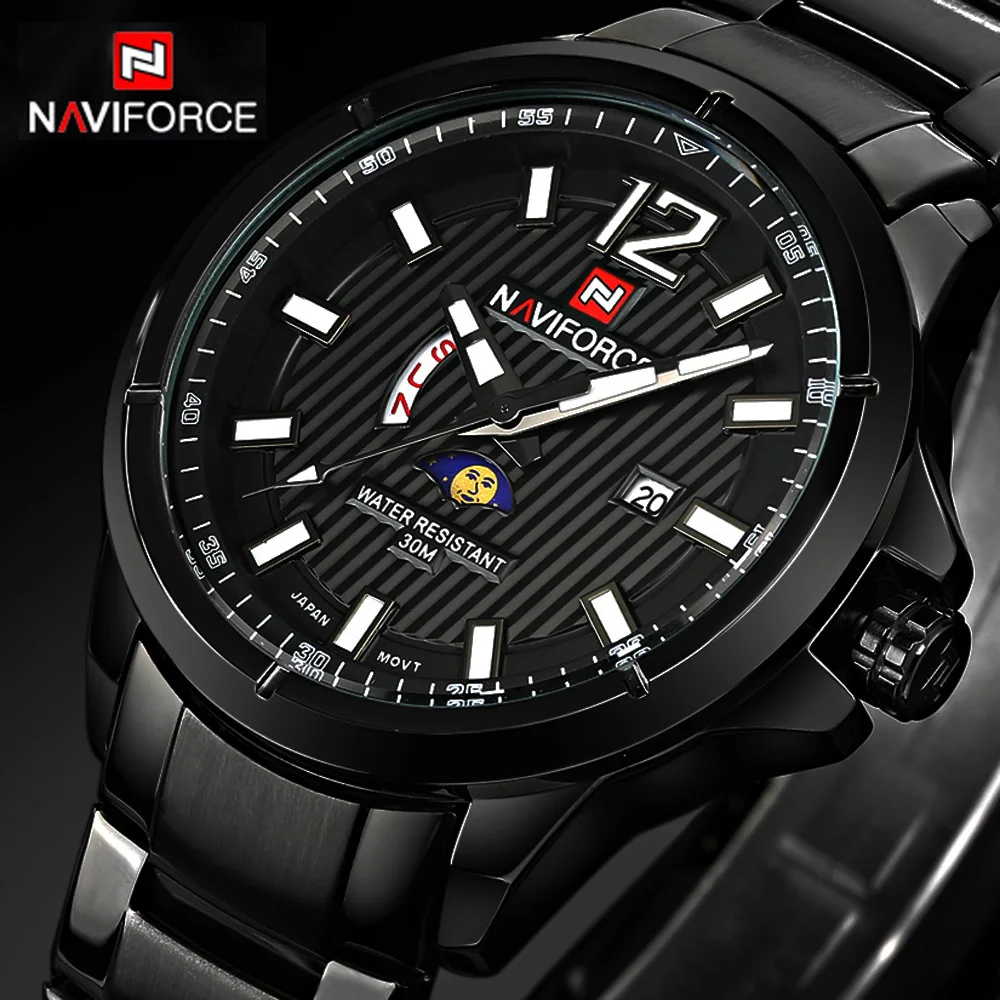 

Top Brand NAVIFORCE New Stey Men Wristwatches Full Steel Wrist Watch Clock Mens Quartz Luxury Sport Watch With Calendar Reloj