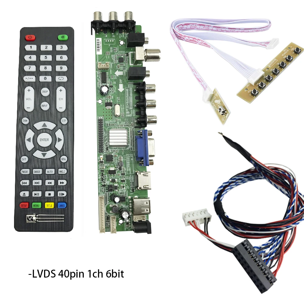 Скидка Цифровая ТВ плата d3663lua ds a8 универсальная ЖК плата с поддержкой DVB T2 DVB T DVB C полный комплект для 15,6