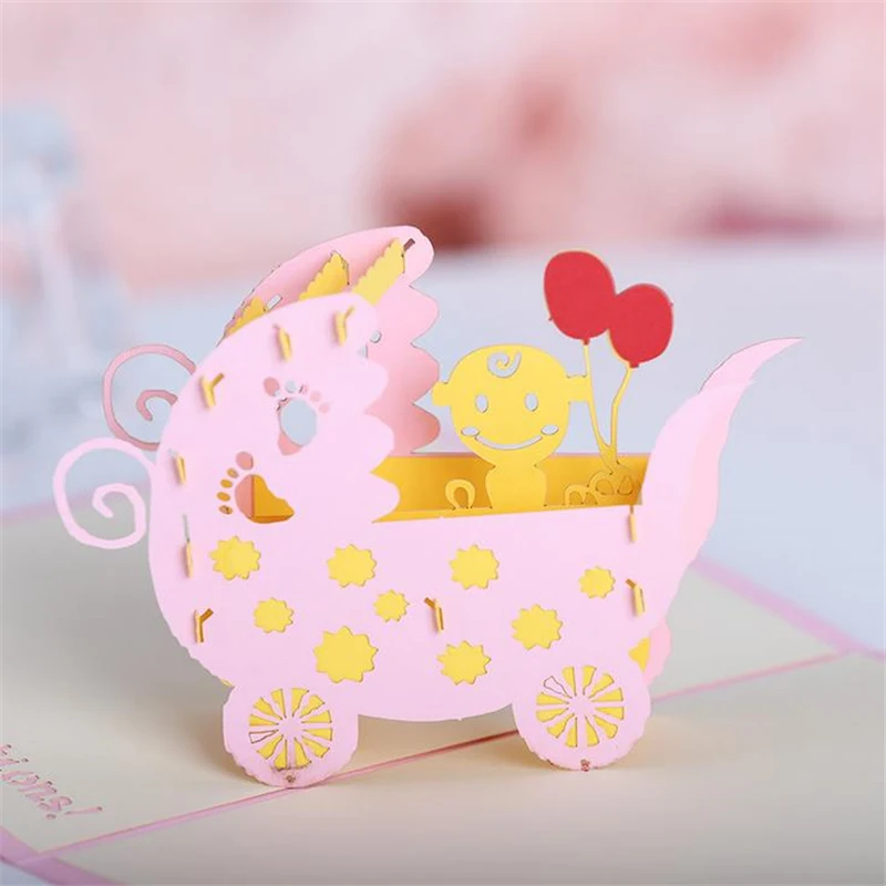 doreenbeads creative 3d cards invitations newborn baby blessing card