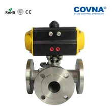 Высокочастотный фланец 3 способа шаровой клапан 1,5 Дюймовый пневматический фланцевый шаровой кран DN40