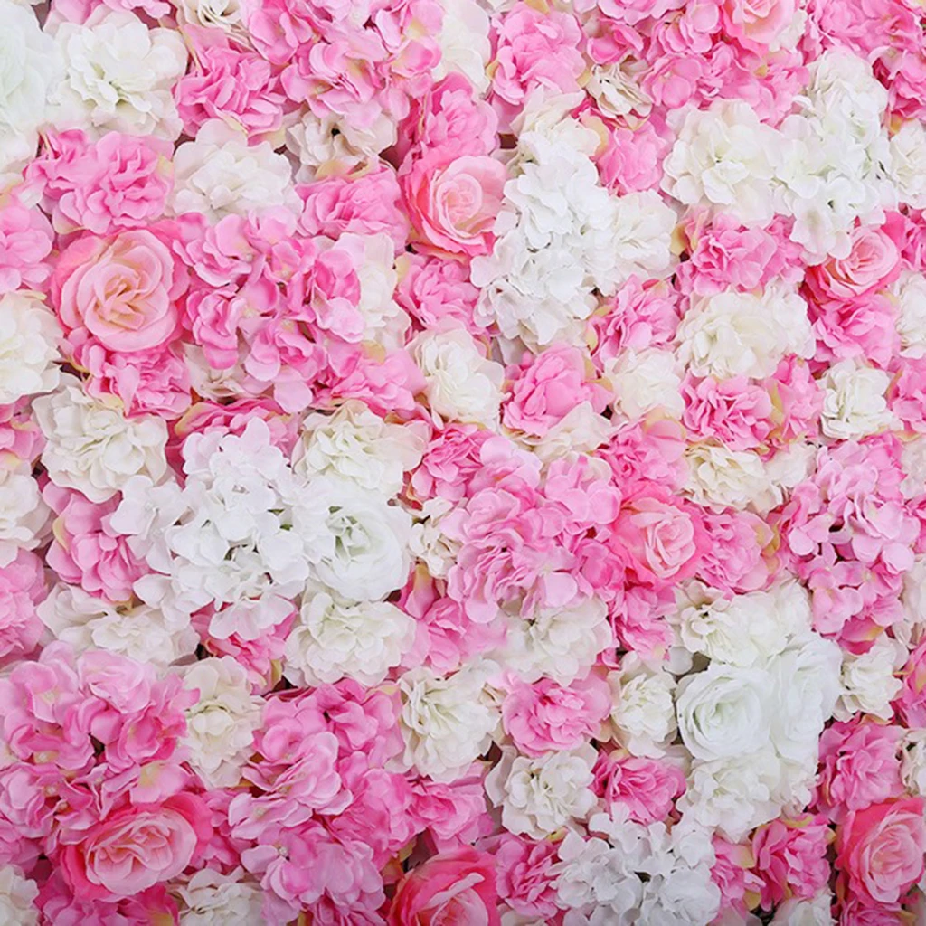 Artificial Flower Panels Wall Hanging Ornaments for Wedding Decor Hot Pink