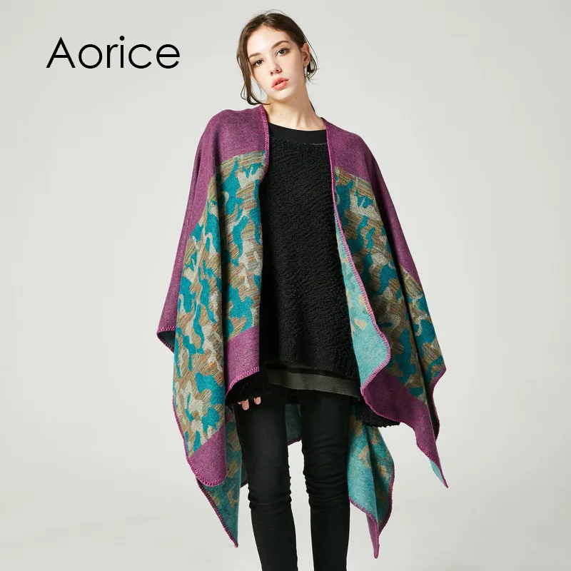 Aorice RS024 new women thick shawl long poncho cape cloak pashmina lady