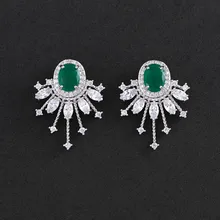 29 мм* 23 мм прозрачный Цирконий новая мода серьги с цирконием кубической огранки Кристалл Лучшие серьги для женщин и девушек