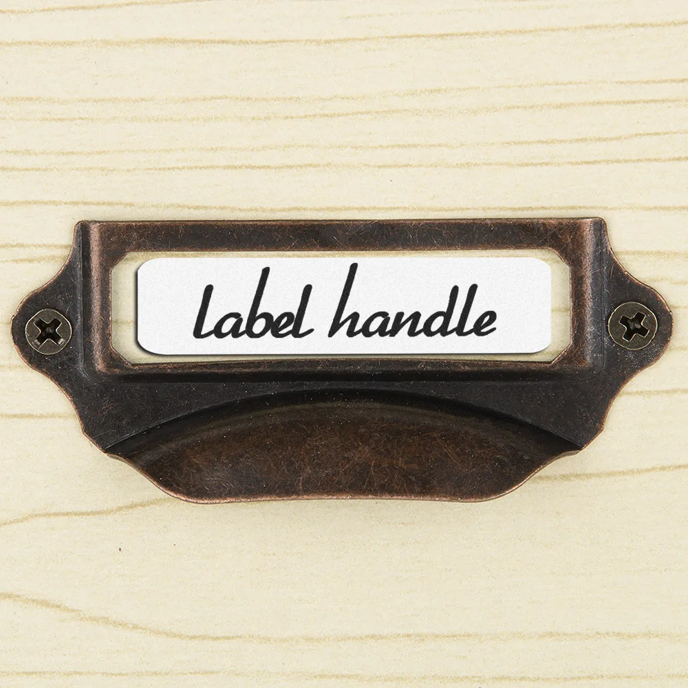 5pcs/set Bronze Tone Drawer Box Case Card Label Holders Drawer