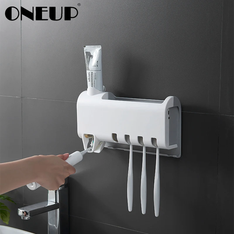 

ONEUP Toothbrush Holder Case Automatic Toothpaste Dispenser Squeezer For Bathroom Storage Holder Home Bathroom Accessories