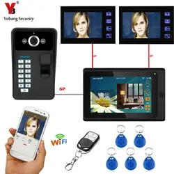 Yobang безопасности WI-FI отпечатков пальцев RFID пароль видео приложение Управление 1 Камера 3 Монитора громкой связи домофон Системы Android IOS APP