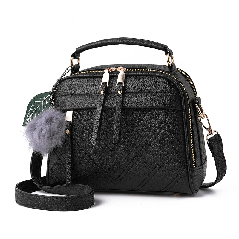 

Women's Bag New Fashion Handbags Female Pressing Line Bags Capacity Double Zipper Shoulder Bag