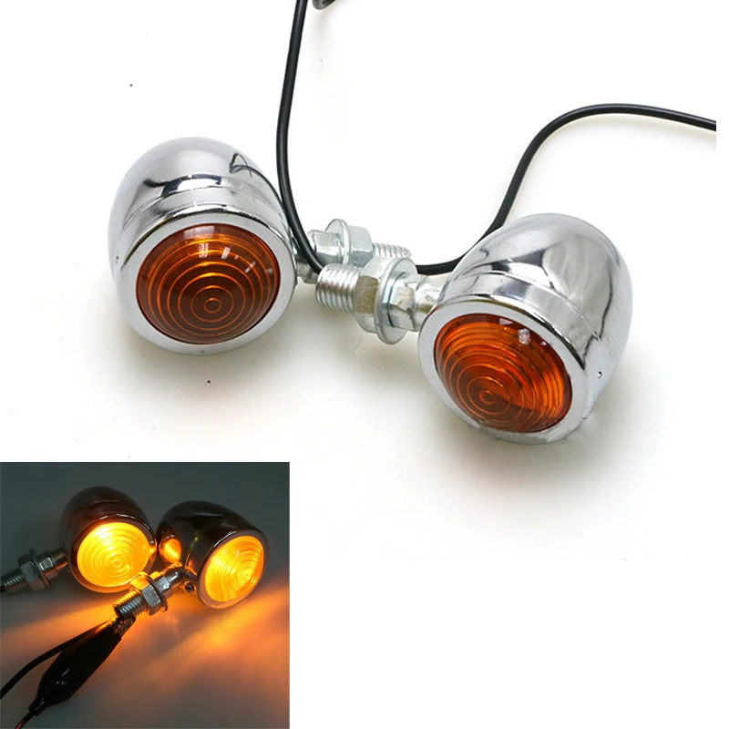 cheap 12V Bullet Turn Signal Indicator Lights Lamp Fit for Harley Bobber Chopper Yamaha Suzuki Kawasaki Dirt Bike