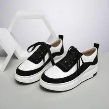 YMECHIC/; модная повседневная обувь на плоской подошве; Цвет черный, серый; женская обувь на платформе размера плюс; женские кроссовки на шнуровке; женская обувь на толстой подошве