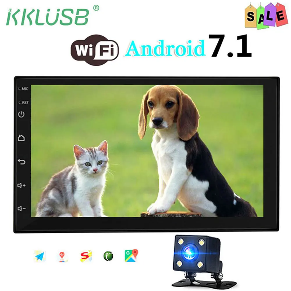 

2 din android 7.1 auto car radio multimedia carro player 7'' touch screen mp5 GPS autoradio stereo bluetooth mirror link wifi