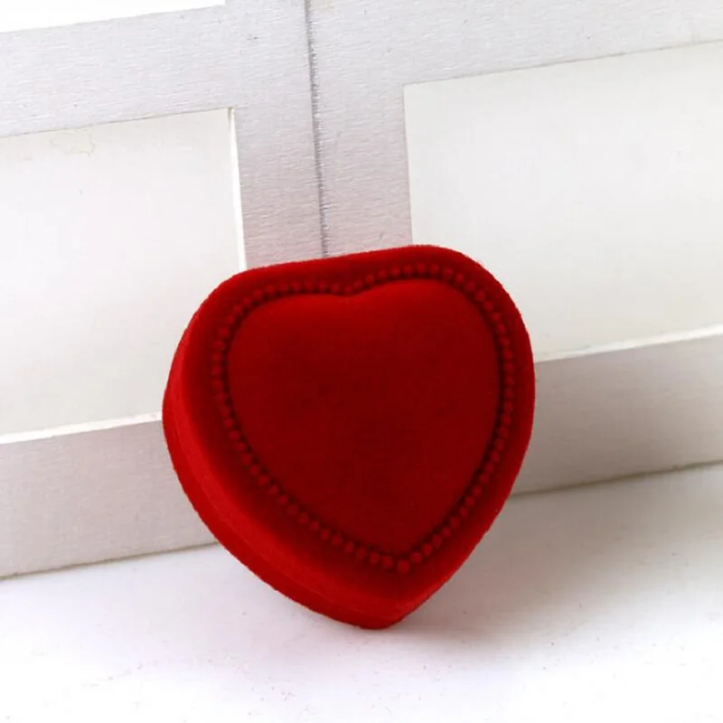 

Jewery Organizer Box Rings/Earrings Storage Small Gift Box DIY craft Display Case Package Wedding/etc red heart velvet wh