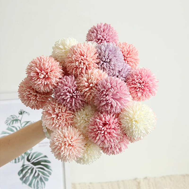 JAROWN Simulation Dandelion Flower Branch Artificial Single Head Thorn Ball Wedding DIY Flowers Bouquet Home Decor Accessories (16)