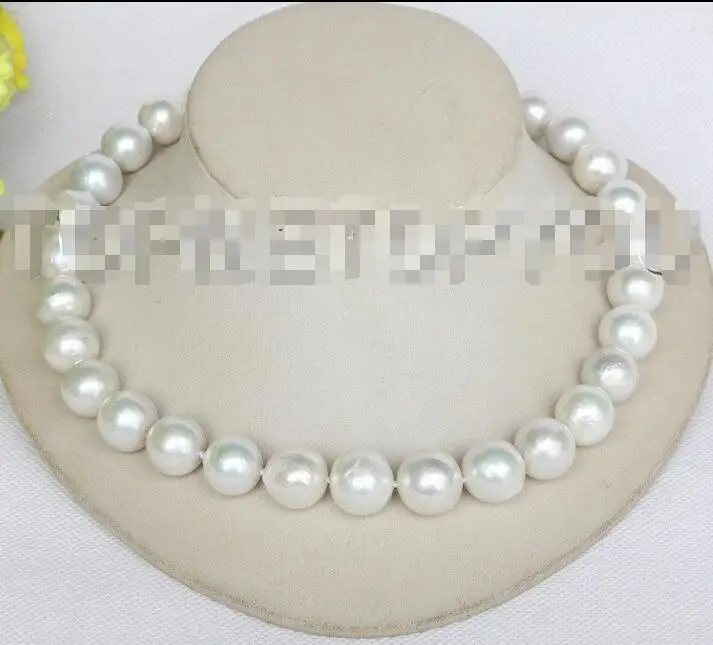 

Free Shipping >> NEW luster 18" 12mm white round Reborn keshi pearls necklace E3695