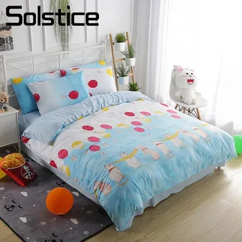 

Solstice Home Textile Blue Duvet Cover Pillowcase Flat Sheet Balloon Cartoon Boy Kid Teen Girl Bedding Linen Set King Queen Twin