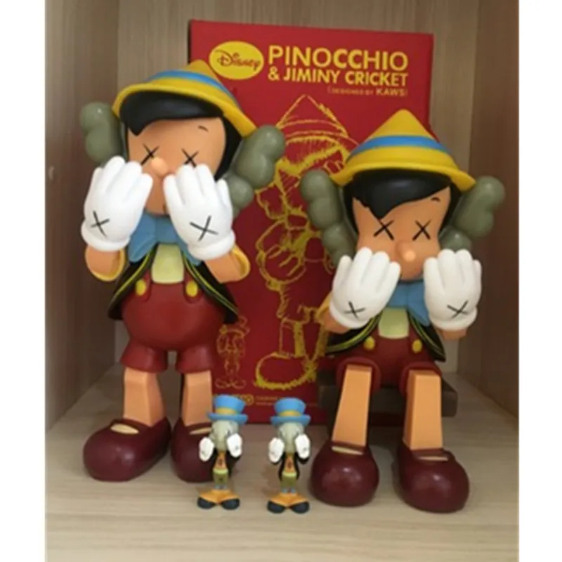 

10inch 26cm Standing 8inch Sitting Pinocchio Puppet Medicom Action Figures Toy For Children KAWS Dissected Companion Y711