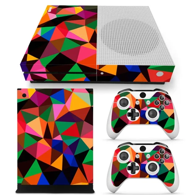 Красочные Съемный Виниловые наклейки кожи для Xbox One S консоли+ 2 шт. контроллер Cover всего тела