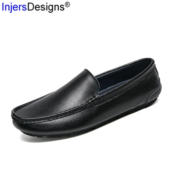 

Classic Fashion Gommino Driving Shoes Men Slip-On Loafers Breathable Lazy Flats Soft Moccasins Italian Design Casual Boat Shoes