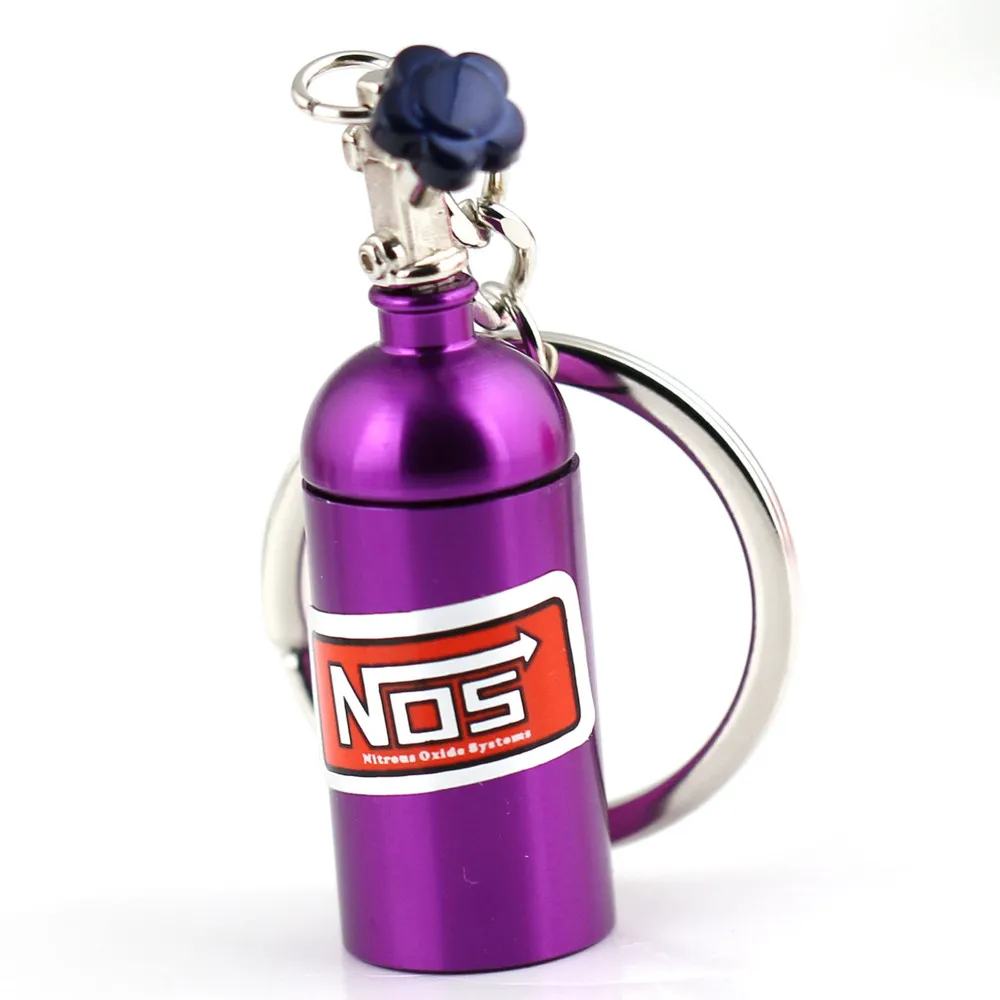 Новые творческие NOS Мини Закись азота бутылка, брелок с кольцом для ключей тайник Pill коробка для хранения турбо брелок - Название цвета: Purple